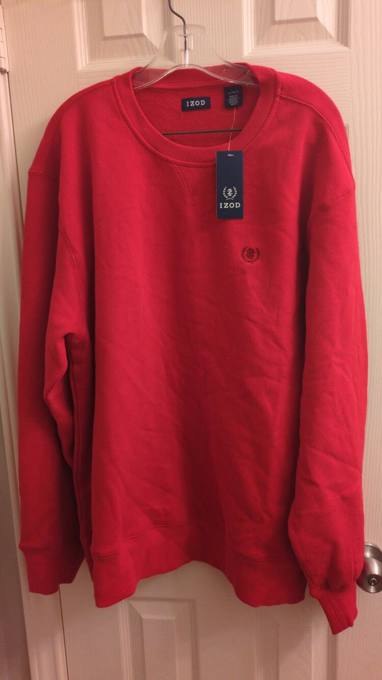 Discover this Stylish IZOD Red Pullover Sweatshirt - New with Tags XL